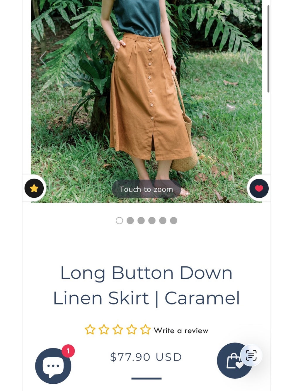 Caramel Long Button-Down Linen Skirt - Women